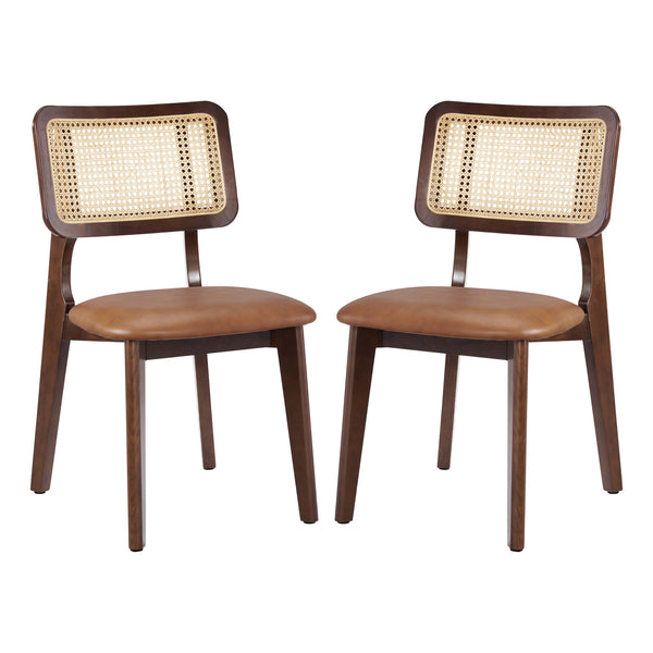 Art Rattan&Oak Dining Chairs with Ash Wood Legs