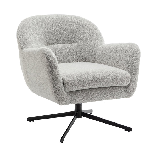 Art Leon Modern Sherpa Fabric Swivel Accent Chair with Metal Legs