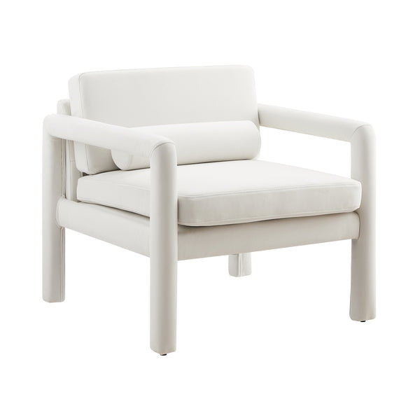 Art Leon Modern Accent Chair with Pillow, Velvet Upholstery