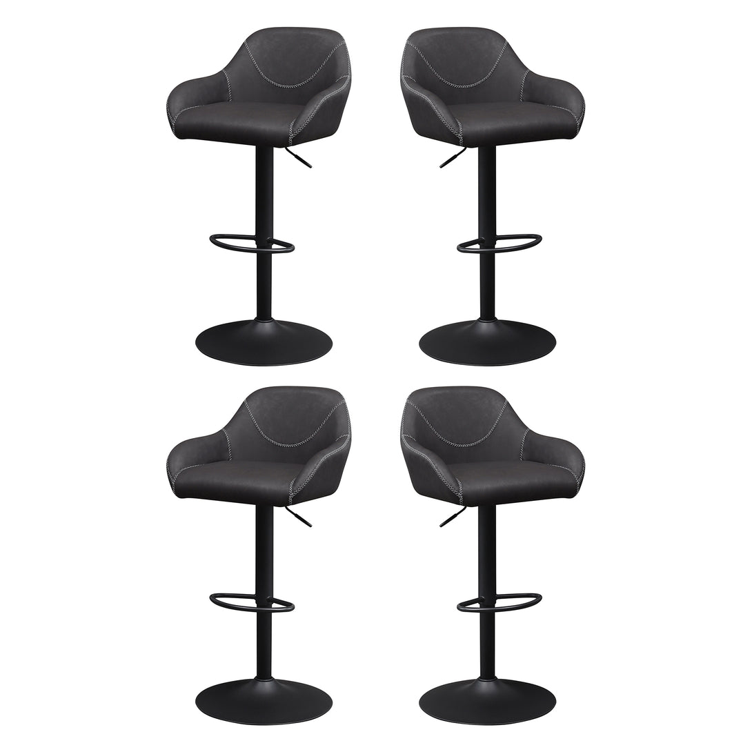 set of 4 black bar stools