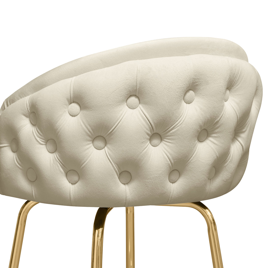 white and gold bar stool