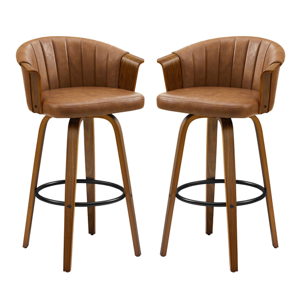 Art Poplar Wooden Swivel Bar Stool