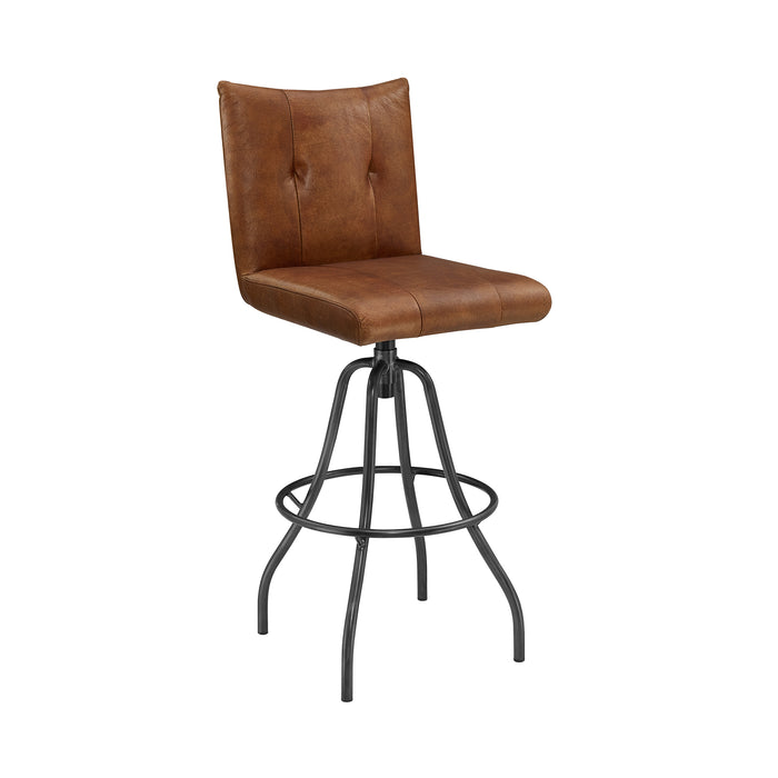 Genuine Leather Swivel Bar Stool | Art Leon