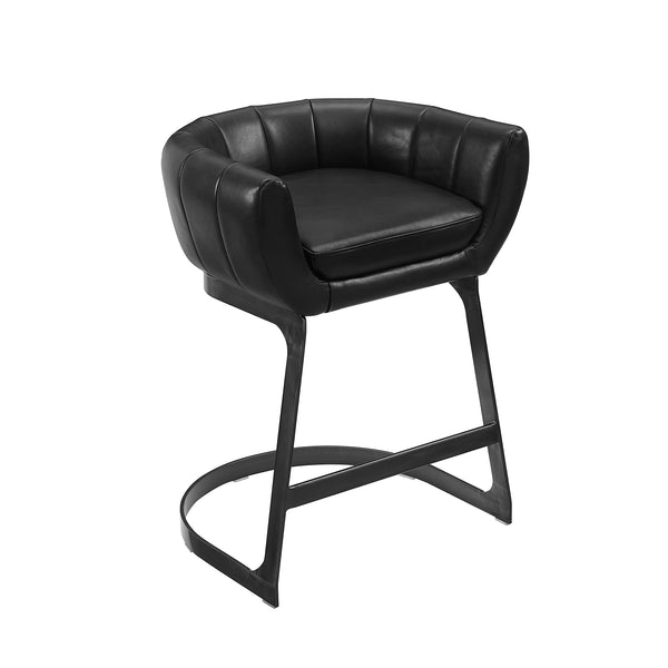 [Resale] Art Leon Cantilever Genuine Leather Bar Stool with Black Metal Legs