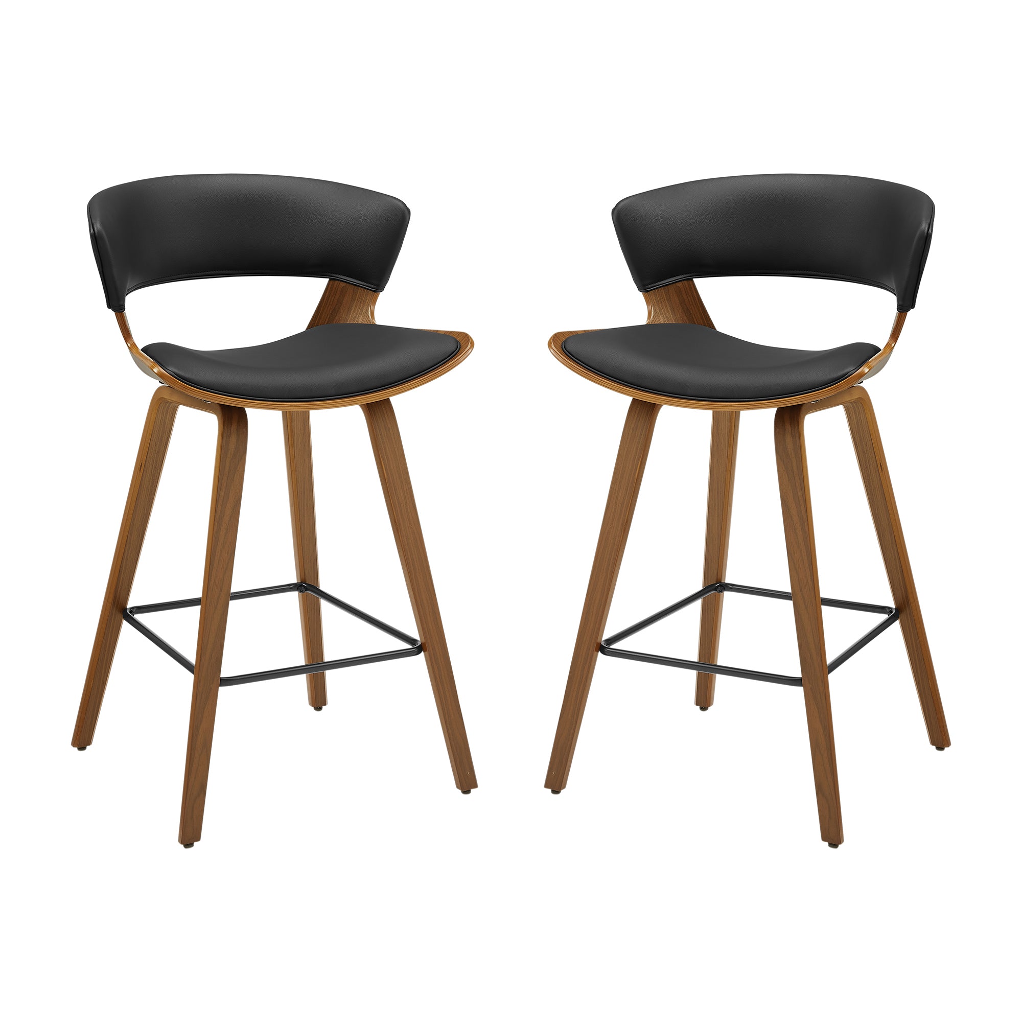 Art Leon Bar Stool, Black Oak Bentwood