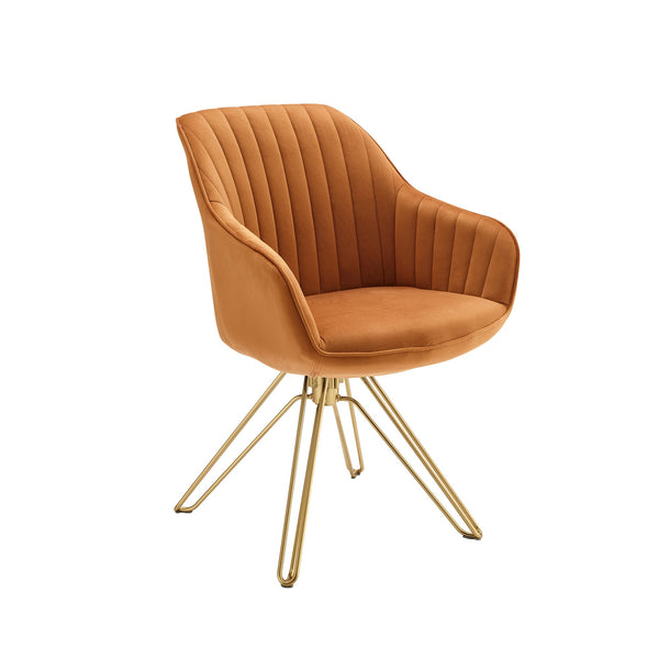 [Resale] Art Pyramid Swivel Accent Chair - Thin Gold Plated Legs