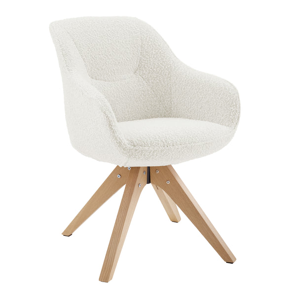 Art Pyramid Swivel Accent Chair - Oak Wood Legs