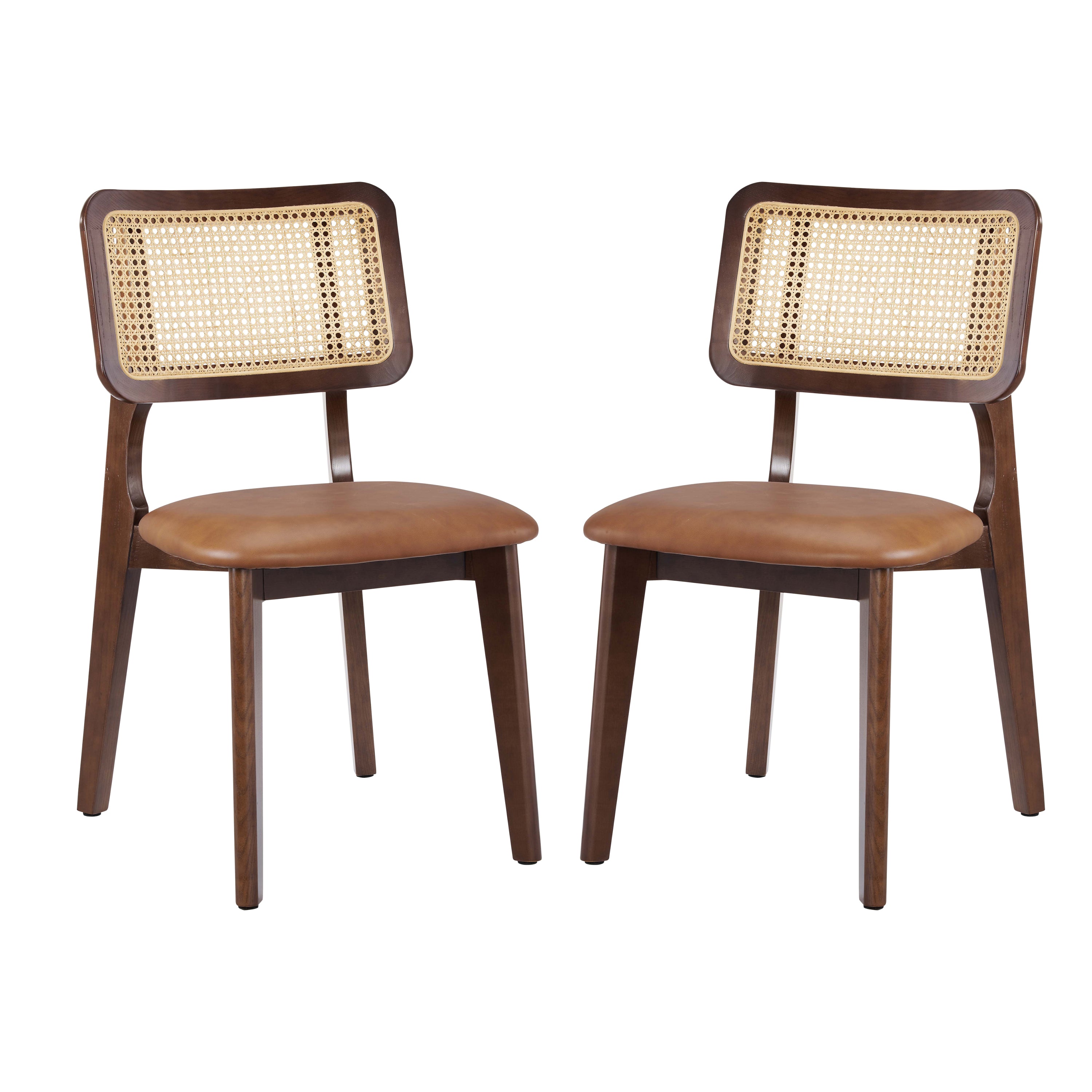 Art Rattan&Oak Dining Chairs with Ash Wood Legs