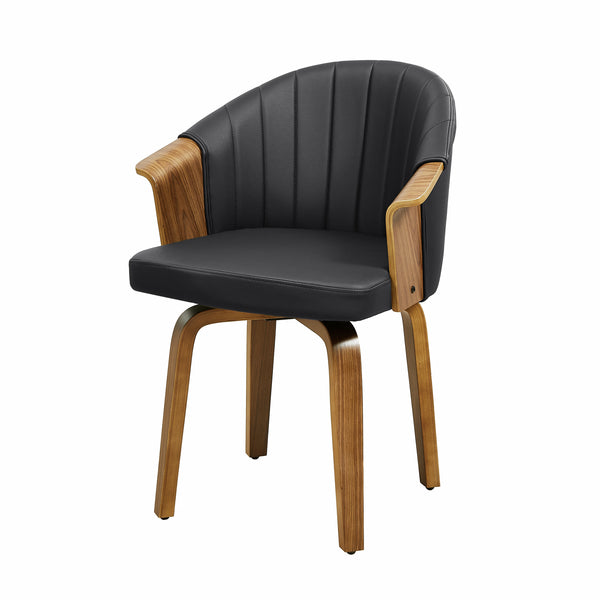 [Resale] Art Poplar Wooden Swivel Armrest Desk Chair, Leather Upholstery & Bentwood Craftsmanship