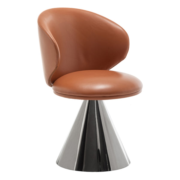 Art Leon Modern Swivel Accent Chair, Metal Cone Base