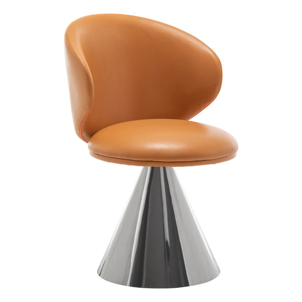 Art Leon Modern Swivel Accent Chair, Metal Cone Base