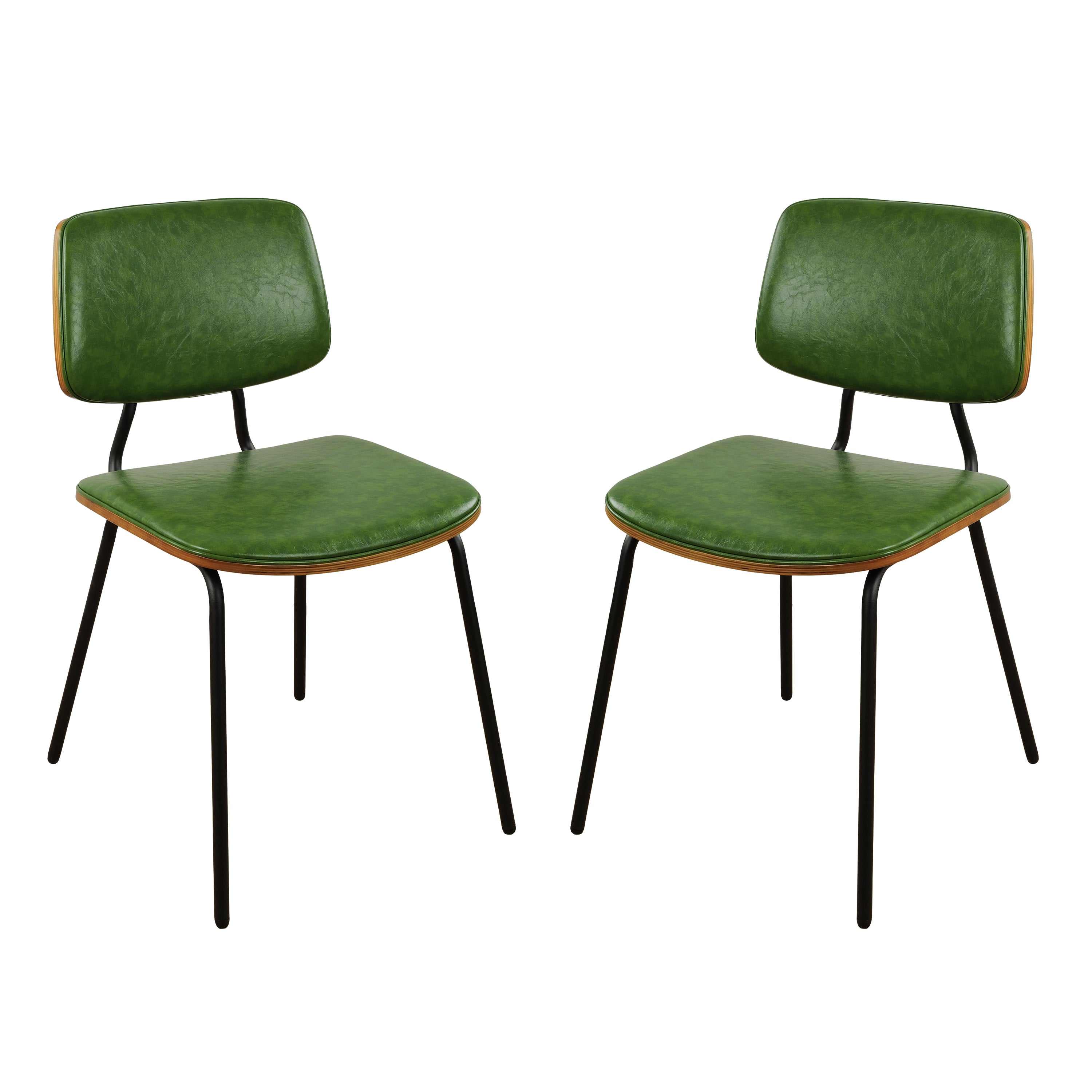 Art Leon Bentwood Mid-Century Modern Dining Chair, Minimalist Design with Sturdy Metal Legs