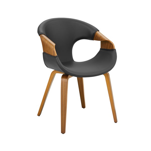 Art Leon Desk Chair with Wood Legs, Walnut Bentwood
