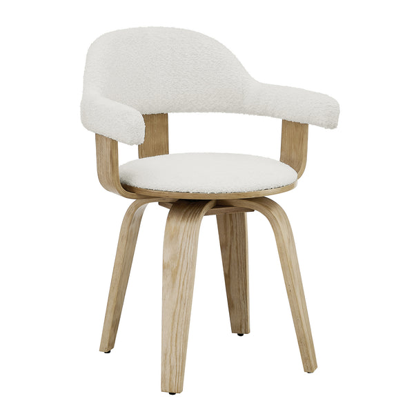 Art Leon Swivel Desk Chair with Wood Legs, No Wheels