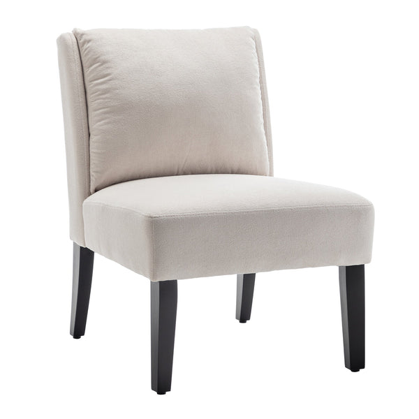 [Resale] Art Leon Modern Armless Accent Chair with Rubber Wood Legs, Fabric Upholstery