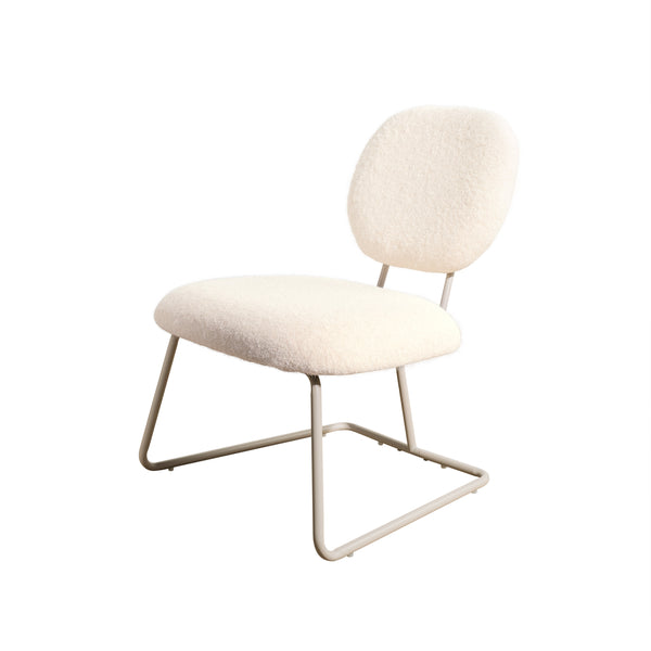 Art Leon Modern Accent Chair with Boucle Fabric Upholstery, Armless Slipper Side Chair with Metal Legs (Holiday Season Freebie!)