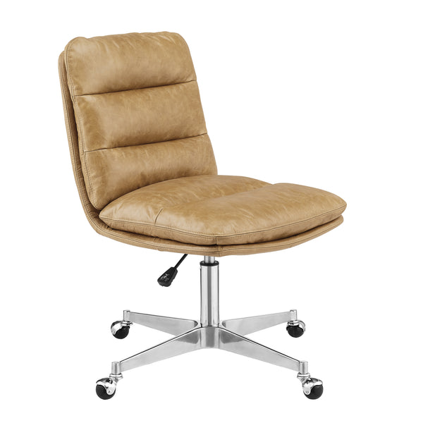 Art Leon Genuine Leather Swivel Desk Chair