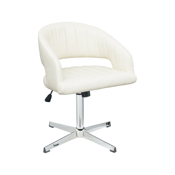 Art Leon Swivel Accent Office Chair with Wide PU Leather Seating & Chrome Base, Adjustable Height