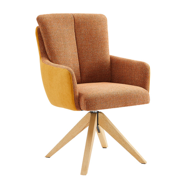 Art Leon Swivel Desk Chair, Oak Wood Legs, Spring Design