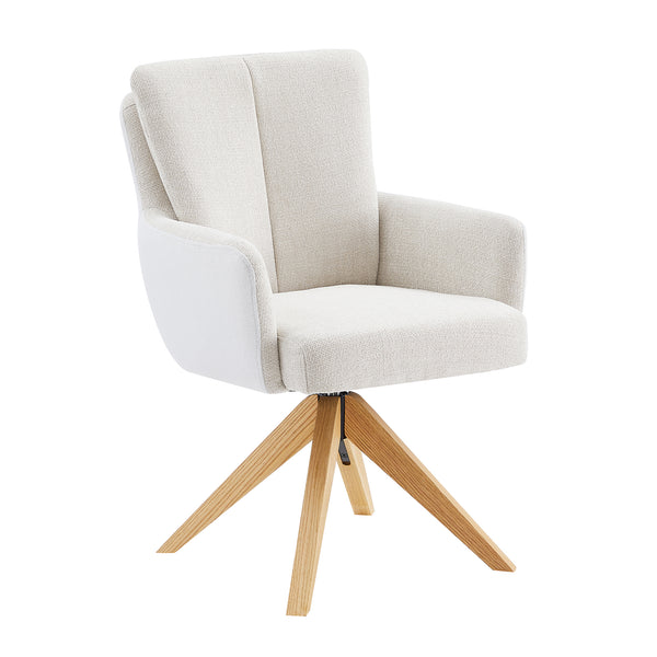 Art Leon Swivel Desk Chair, Oak Wood Legs, Spring Design