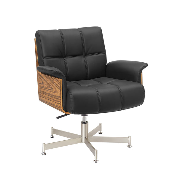 Art Leon Genuine Leather Office Chair with Swivel and Lockable Recline