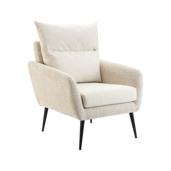 Art Leon Accent Chair, Sherpa Linen Upholstery