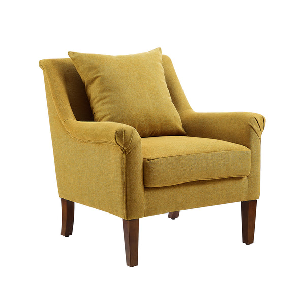 Art Leon Modern Accent Chair with Solid Wood Legs, Fabric Upholstery