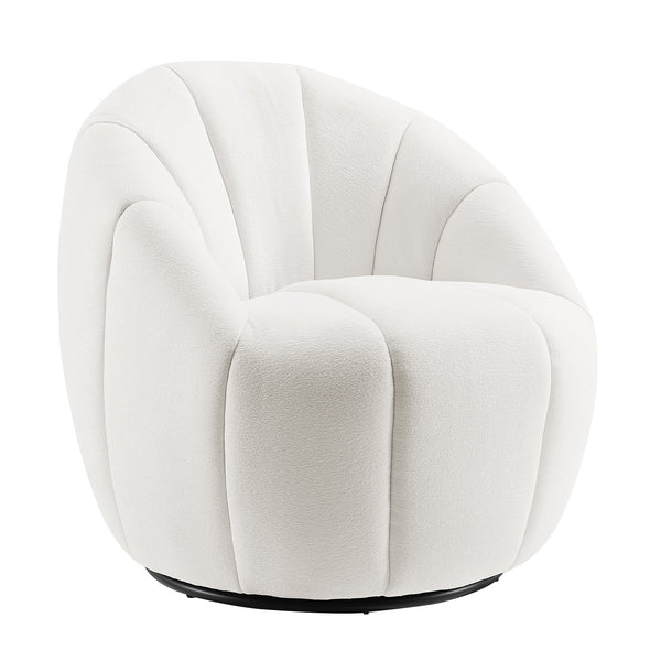 Art Leon Modern Swivel Leisure Chair in Cotton and Linen with Segmented Stitching
