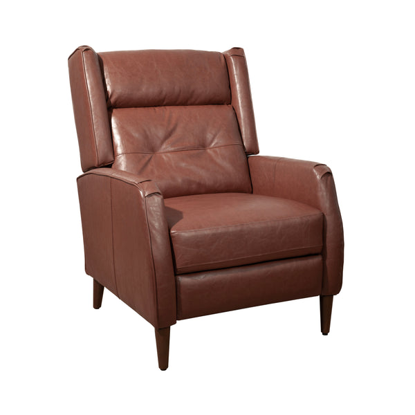 Art Leon Armrest Accent Chair, Manual Push Back Recliner Lounge Chair with Leather/ Fabric Upholstery