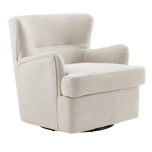 [Resale] Art Leon Swivel Barrel Chair, Sherpa Fleece, Metal Base