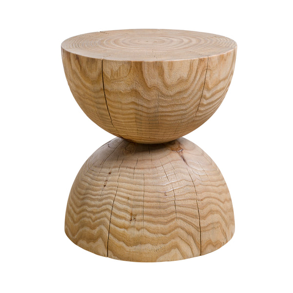 Art Leon Round Solid Pine Wood Stool, Edge Dining Chair with Rustic Cracks & Grain, Natural Artistic Design