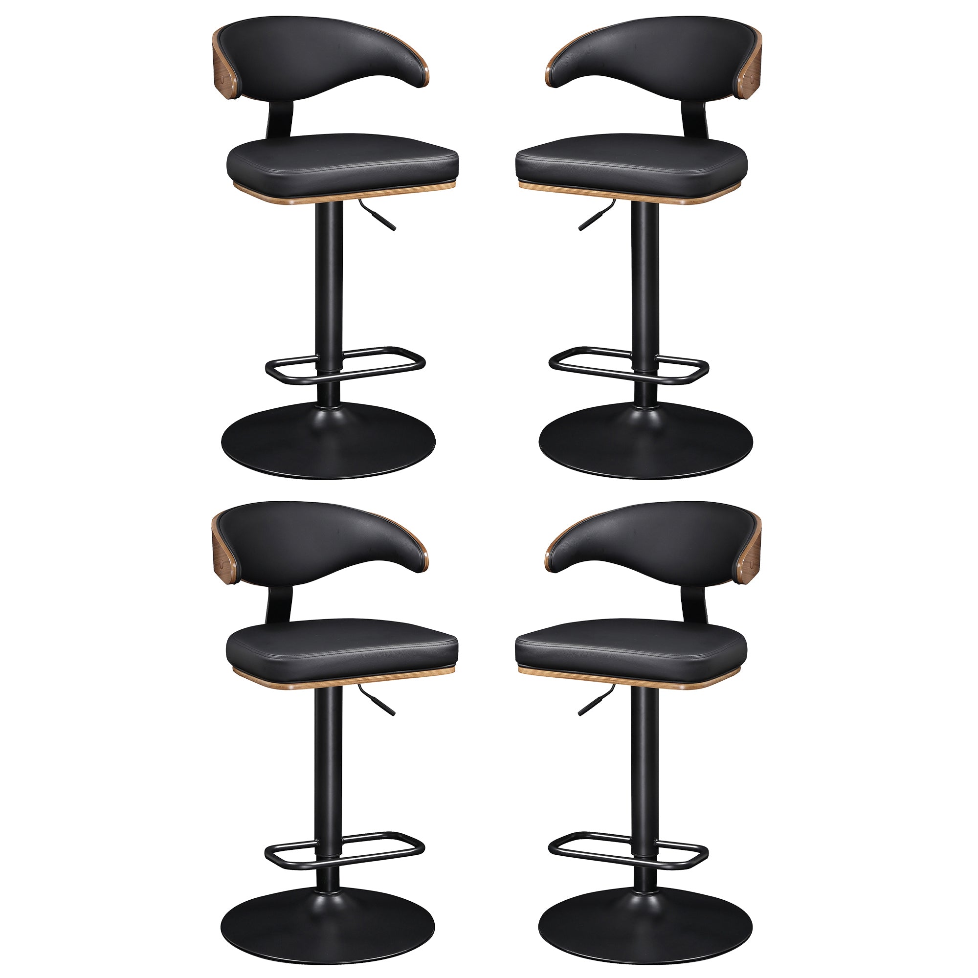 Art Poplar Open Backrest Swivel Bar Stool