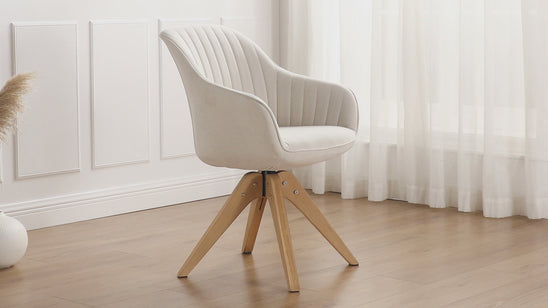 Art Pyramid Swivel Accent Chair - Beech Wood Legs