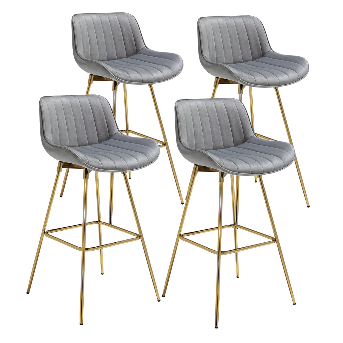 Brown Leather Swivel Bar Stools