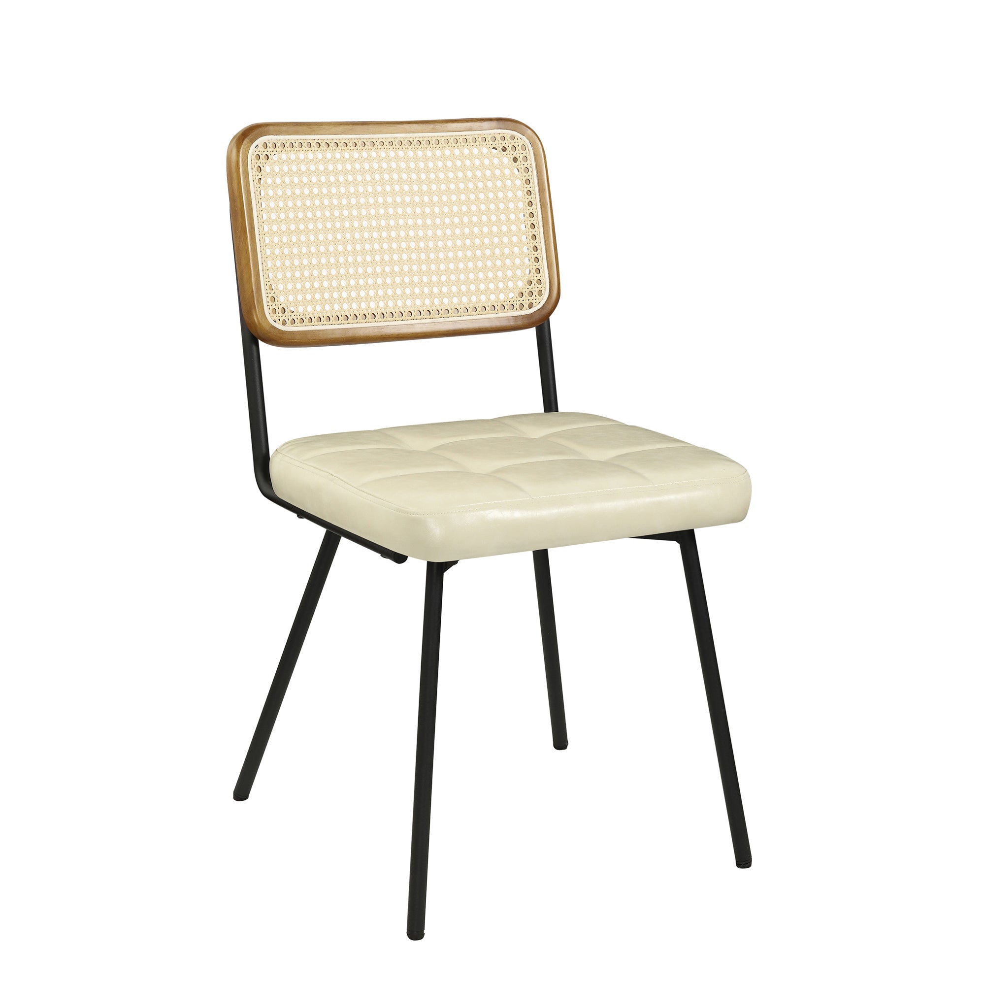 Cane and metal online dining chairs