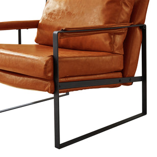 Art Leon Lounge Chair, Black Metal Frame