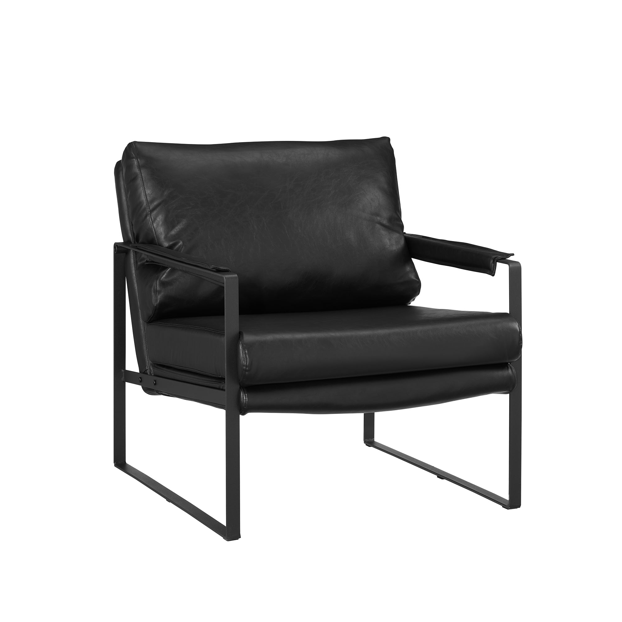 Black metal lounge deals chair